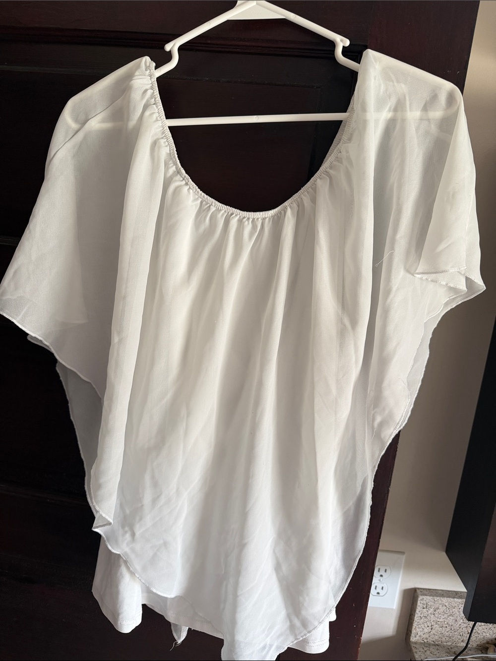 Blush White Sheer Peasant Tunic